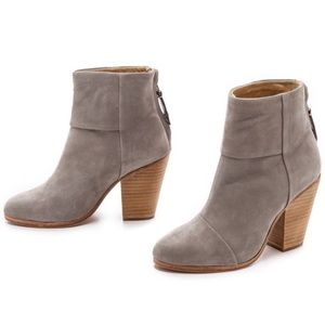 Rag & Bone Newbury Ankle Boot in Grey Suede, Size EU 40/US 10